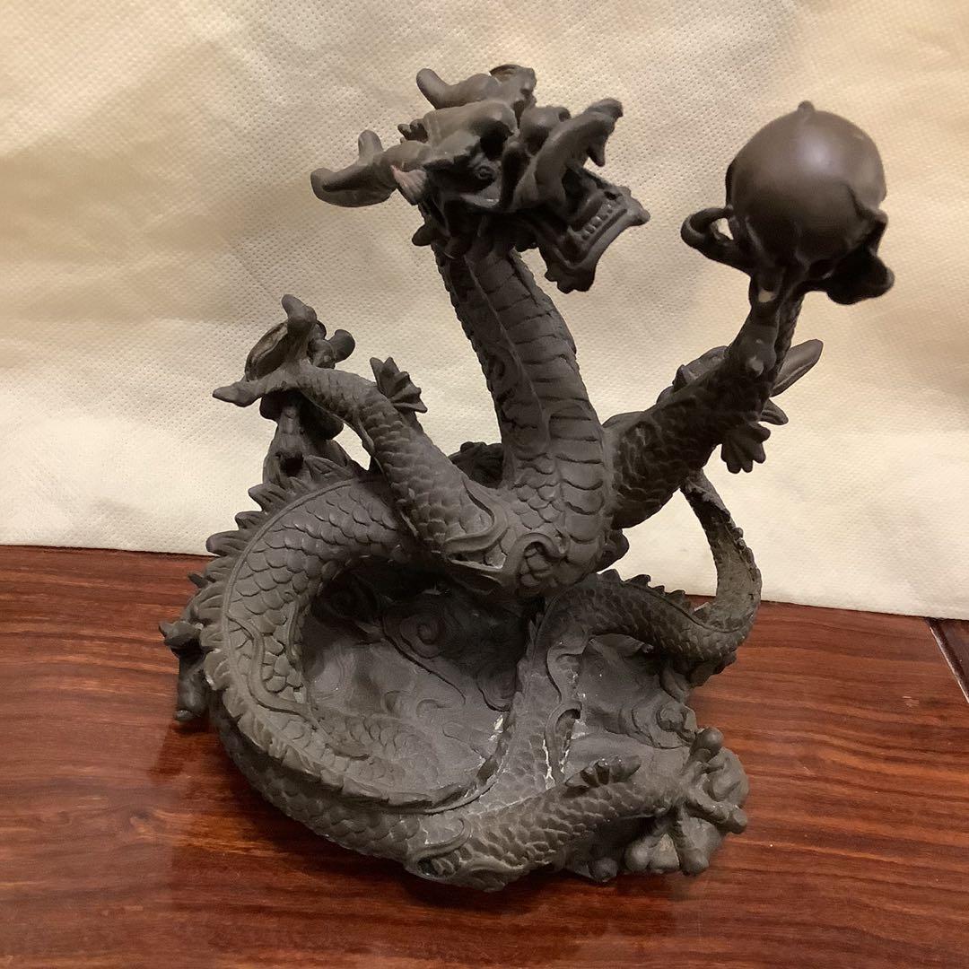 古銅龍雕古薰雕刻龍實心銅擺件手工精細舊物, 興趣及遊戲, 收藏品及