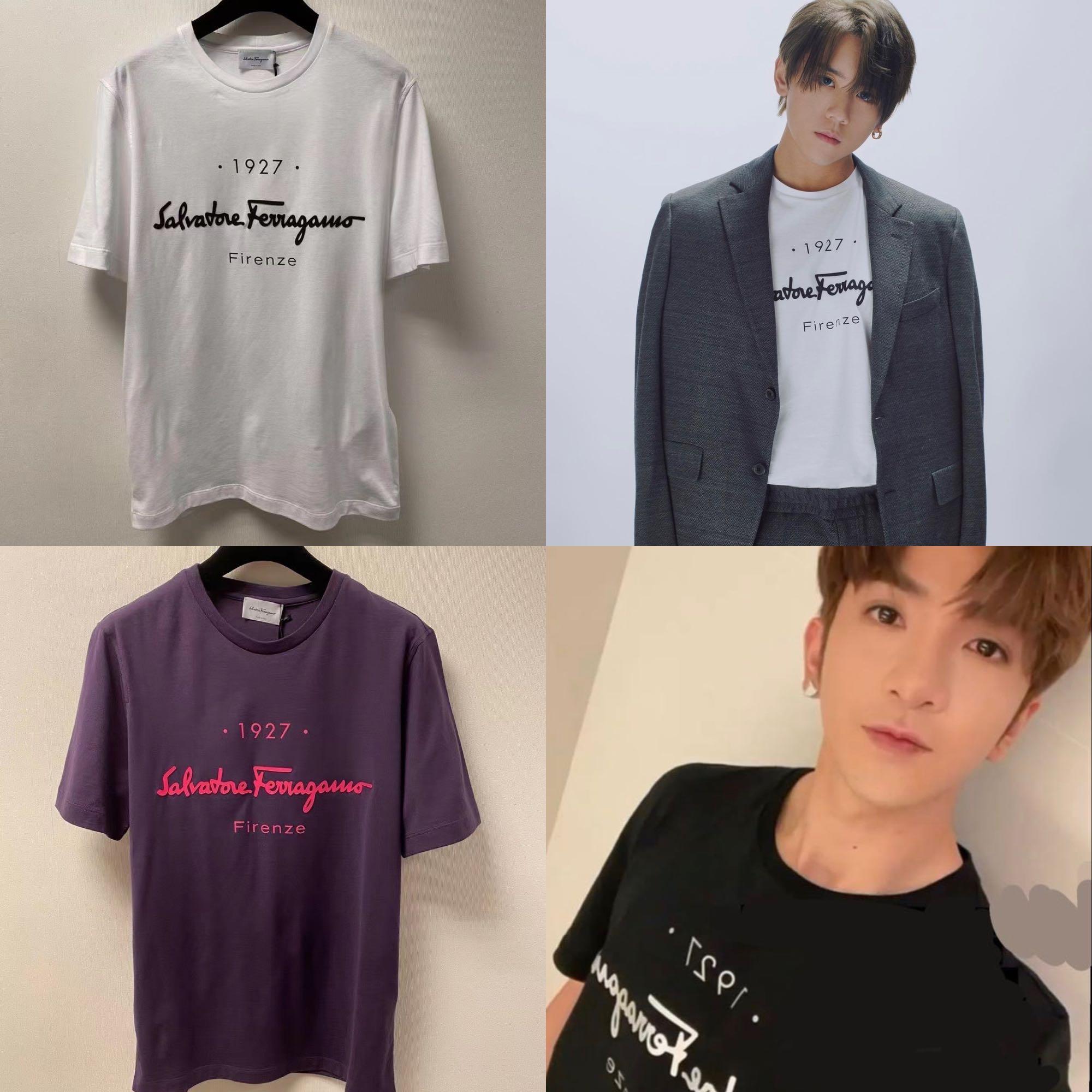 Salvotore Ferragamo Sf Tee 男裝紫色 白色 姜濤 教主同款size Xs S M L Xl 1 7 8 0 名牌 服裝 Carousell
