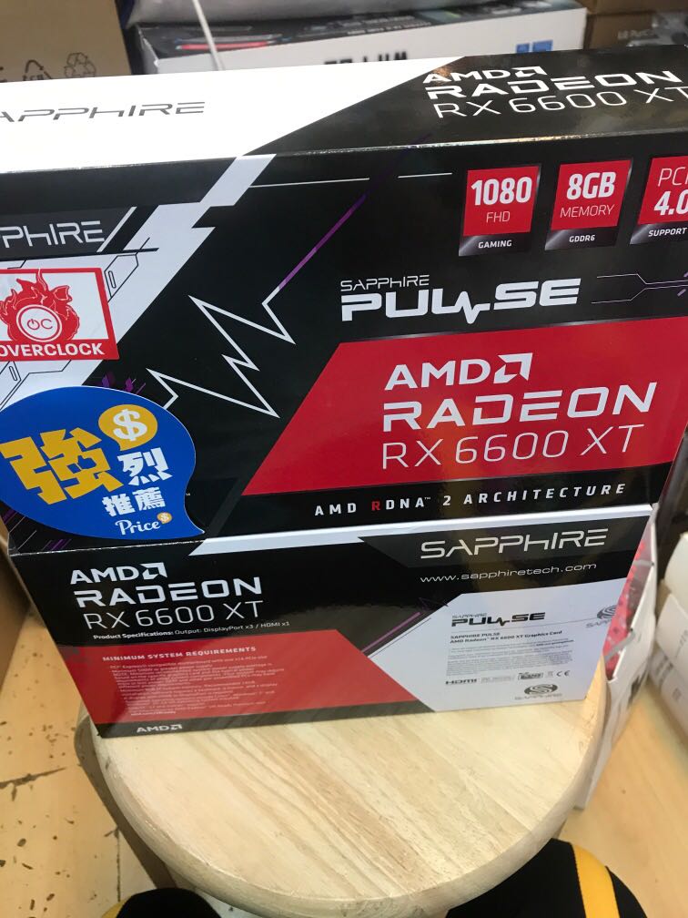 全新Sapphire pulse Amd rx 6600 xt rx6600xt rx6600 xt, 電腦＆ 平板 