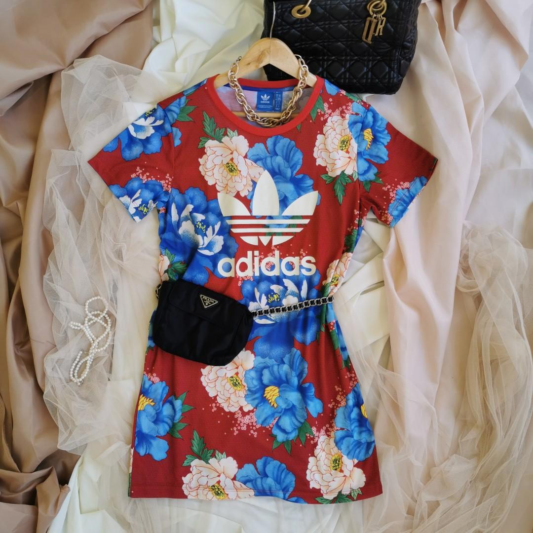 Adidas Floral Shirt Dress, Women'S Fashion, Dresses & Sets, Dresses On  Carousell