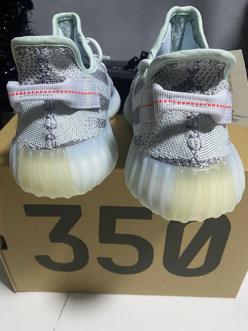 BNIB Adidas Yeezy boost 350 v2 uk9.5 us10 mint blue tint Grey three high resolution red sports shoes