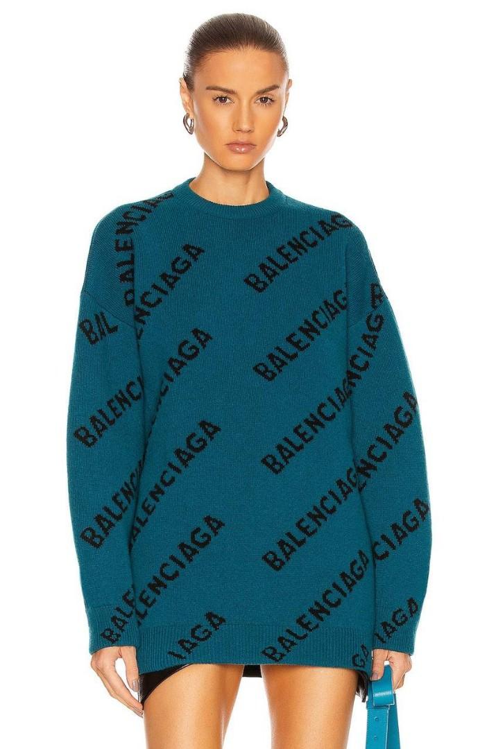 Balenciaga turquoise cheap sweater