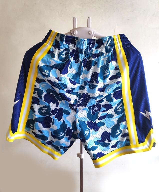 Blue camo bape shorts hot sale