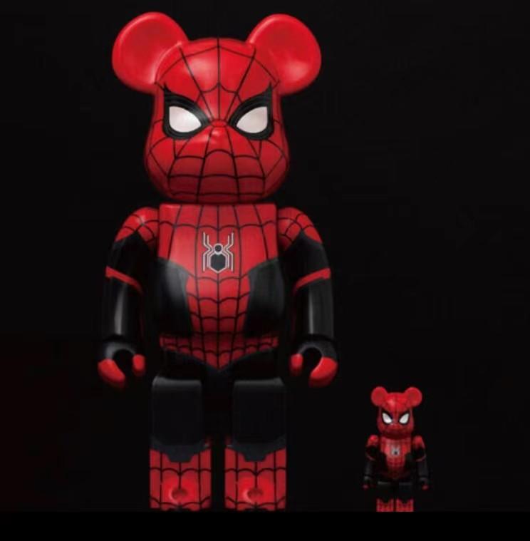 Bearbrick spiderman upgraded suit 400% & 100%, Hobbies & Toys 