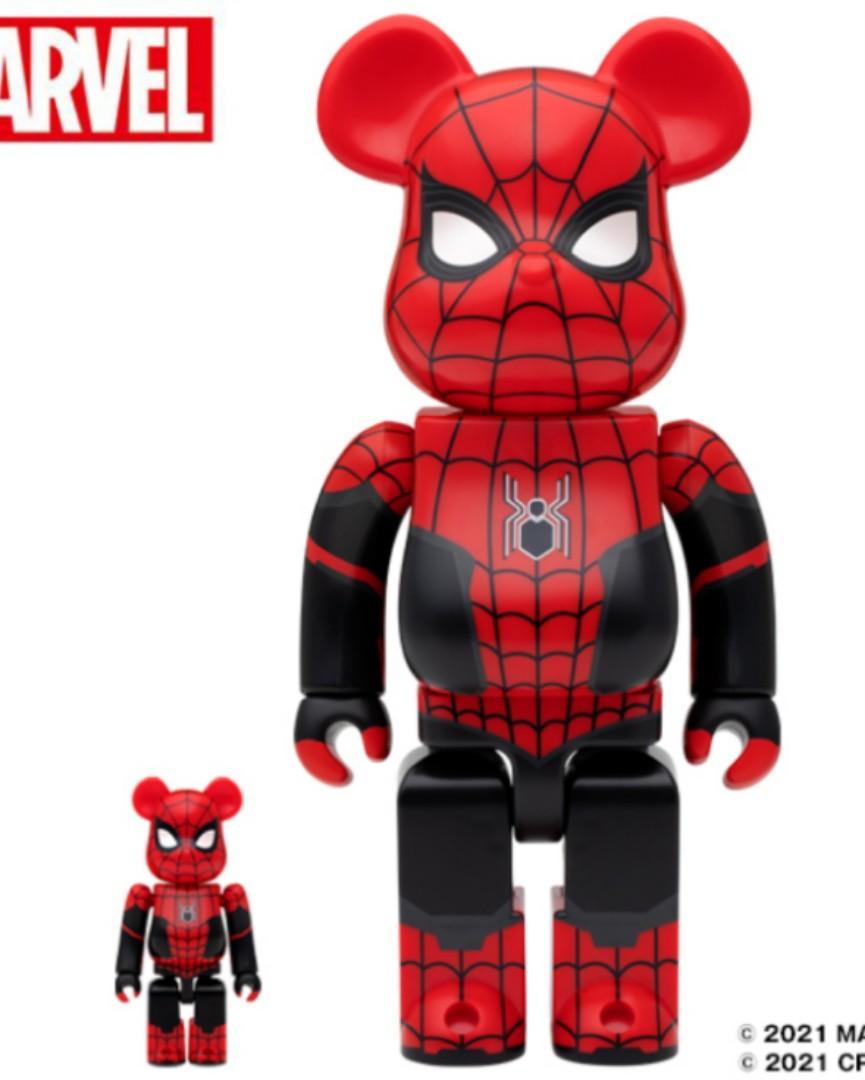 Bearbrick Spider-man Upgraded Suit 100% & 400%, Hobbies & Toys 
