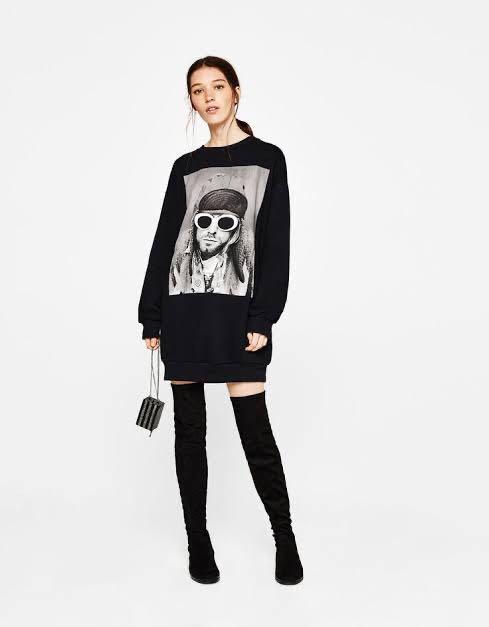 Bershka Cobain Sweater, Fesyen Wanita, Pakaian Baju Luaran Carousell