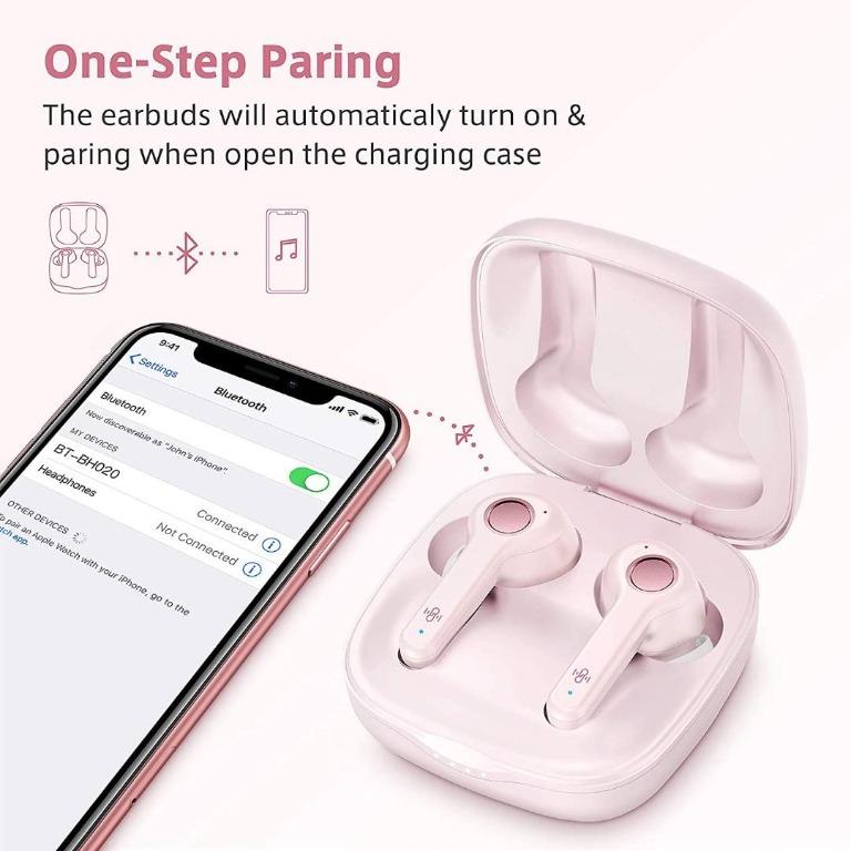 Boltune earbuds BTBH020 (upgraded version) Pink, Audio, Earphones
