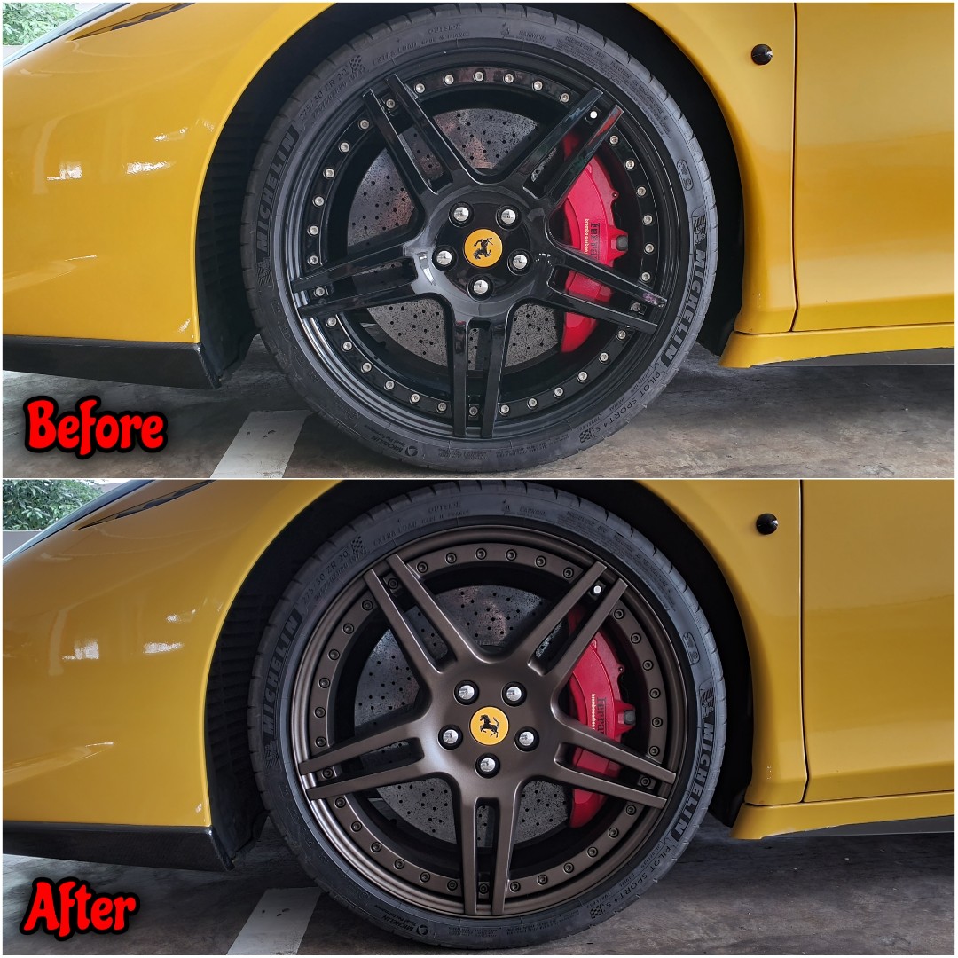 Bronze Rims Spray Paint Service On (Ferrari 458 Italia), Car