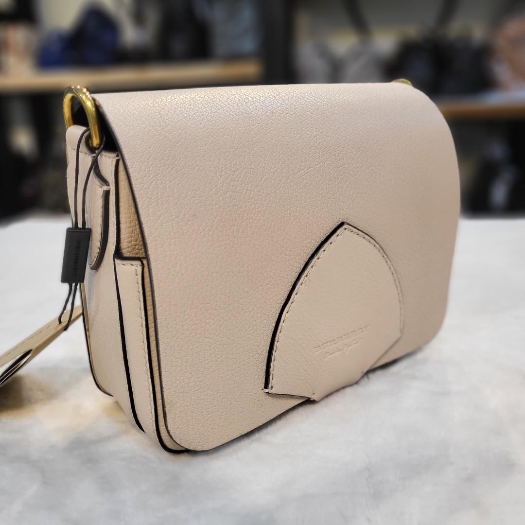 Burberry square hot sale leather satchel