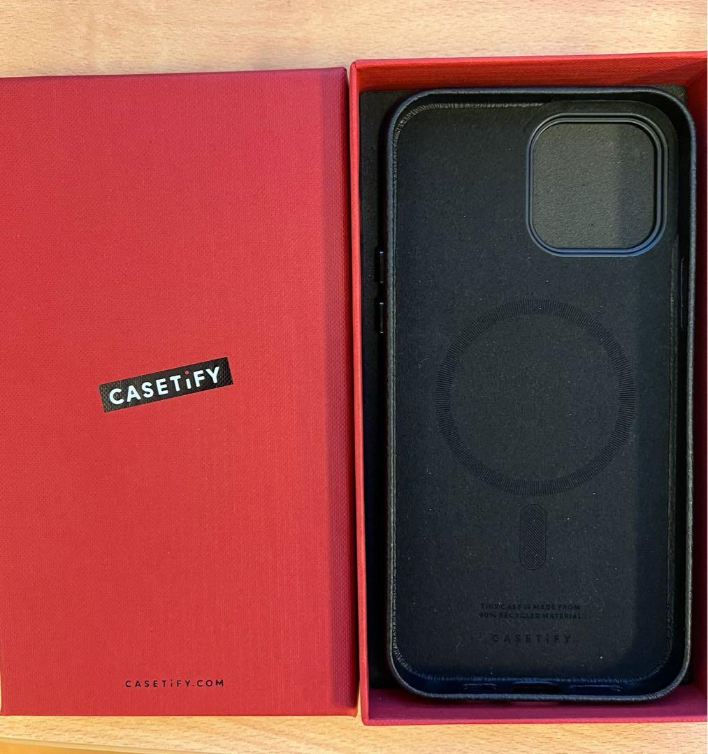 Casetify Leather Case Black Camera Ring V2(Magsafe) Jet Black iPhone