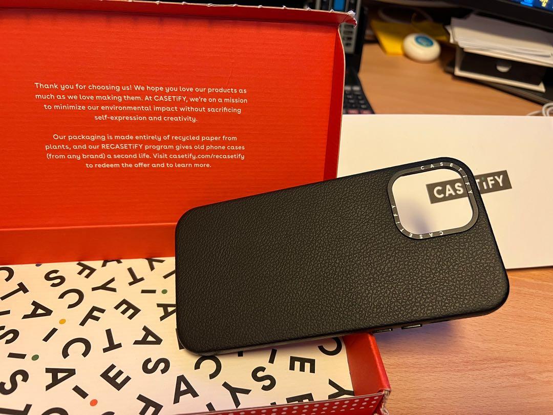 Casetify Leather Case Black Camera Ring V2(Magsafe) Jet Black iPhone