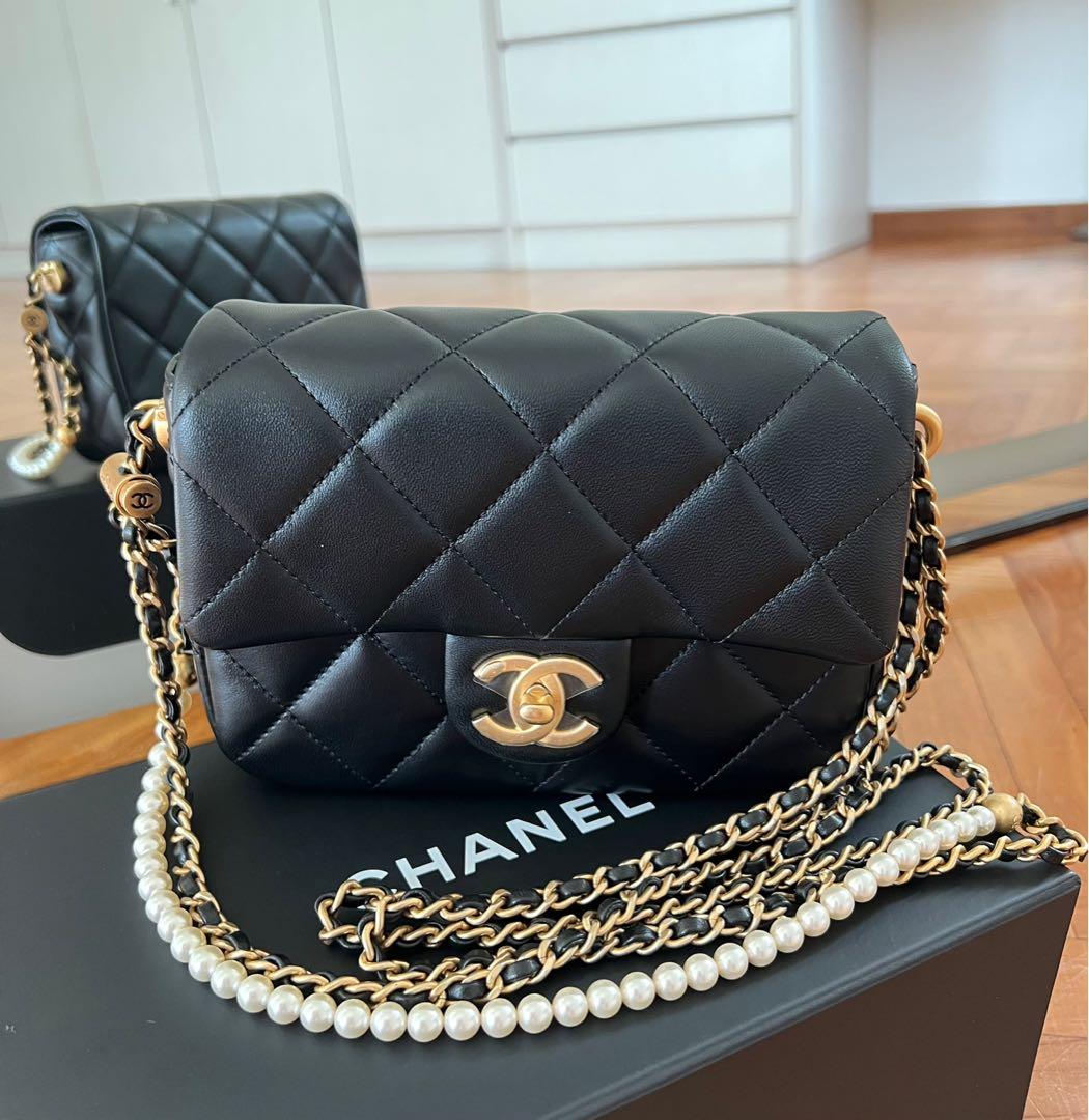 NEW Chanel Mini Flap Bag  Lambskin Black  GoldTone Metal  Auction2u  Malaysia