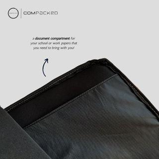 ComPacked Black Ballistic Waterproof Laptop Sleeves with Detachable Flap