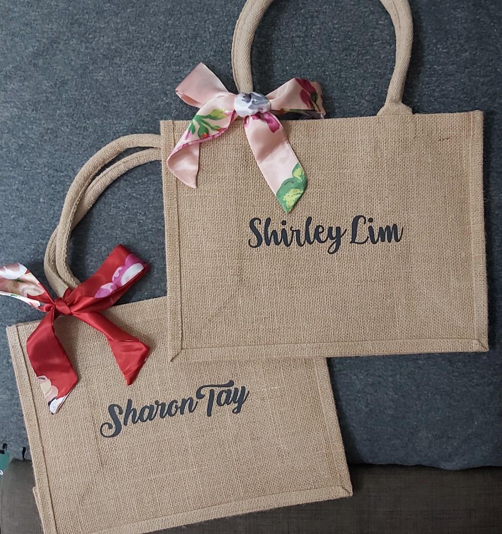 Jute bag with new arrivals twilly
