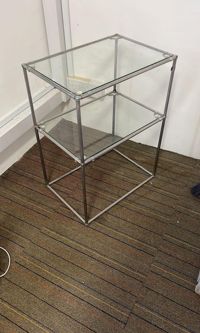 Glass shelf Bed side table, Furniture & Home Living, Furniture, Shelves