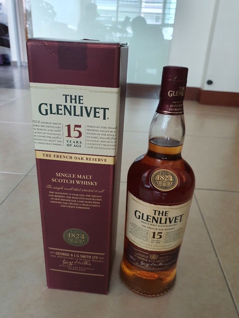 Glenlivet 15 years New, Food & Drinks, Alcoholic Beverages on Carousell