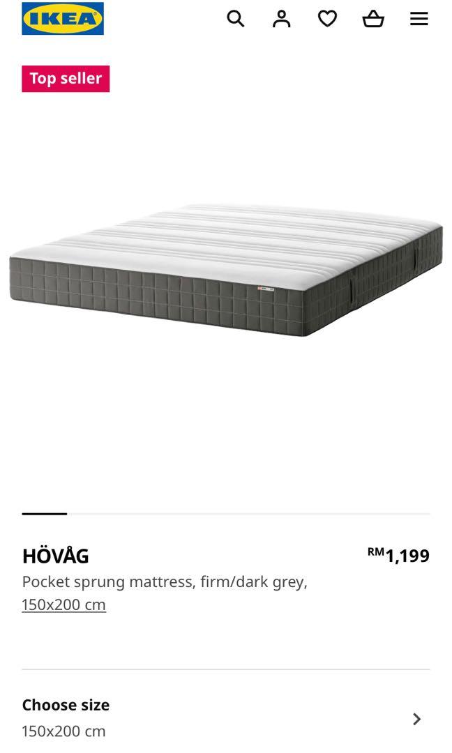 IKEA Hovag Mattress Queen, Furniture & Home Living, Furniture, Bed
