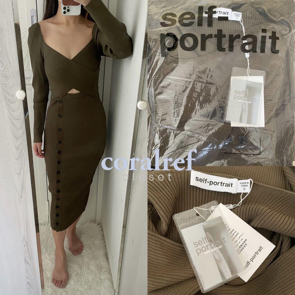 self portrait khaki dress