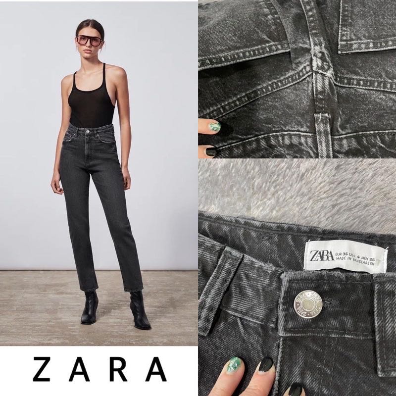 Jeans Hw zara original black washed, Fesyen Wanita, Pakaian Wanita, Bawahan  di Carousell