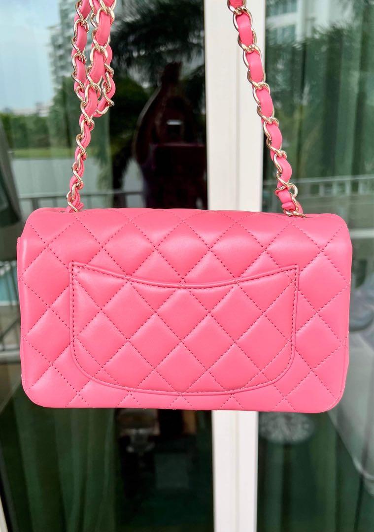 Kept Unused Chanel Pink Classic Mini Rectangle, Luxury, Bags & Wallets on  Carousell