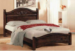 King size solid wood bed frame