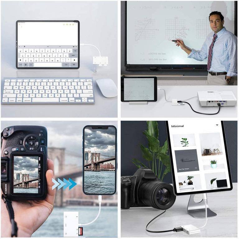 Lightning Hub iPad Adapter, 6in1 Lightning to HDMI Digital AV