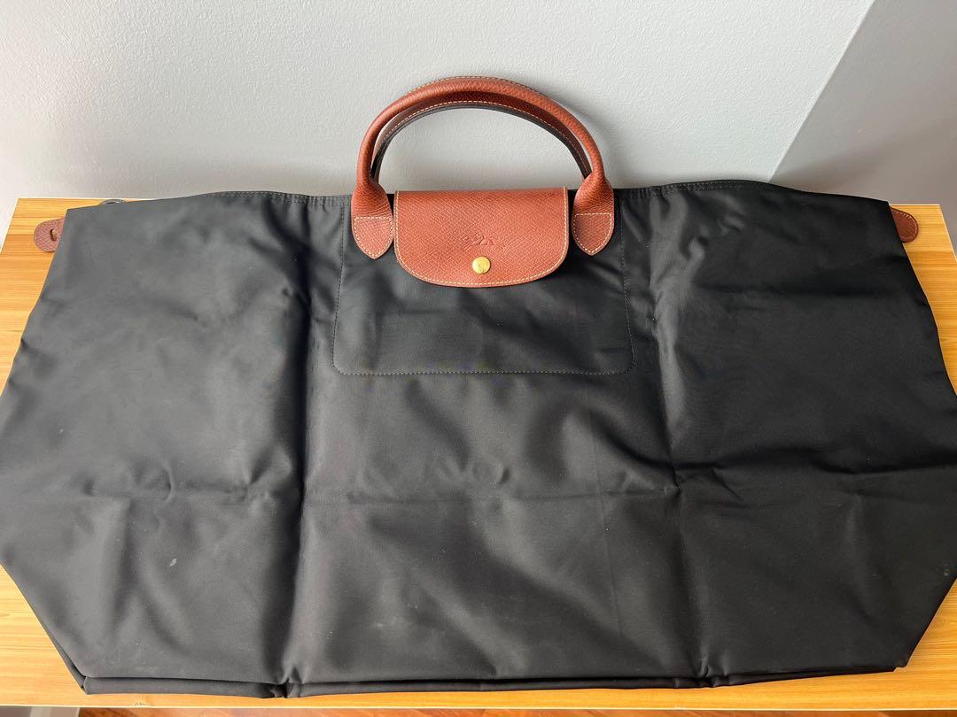 Longchamp, Bags, Longchamp Le Pliage Type Xl Extra Large Short Handle Travel  Weekender Black