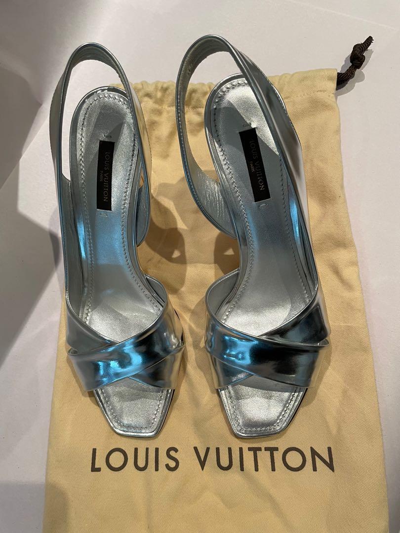 Louis Vitton Silver Party Heels Size 39.5 Women s Fashion