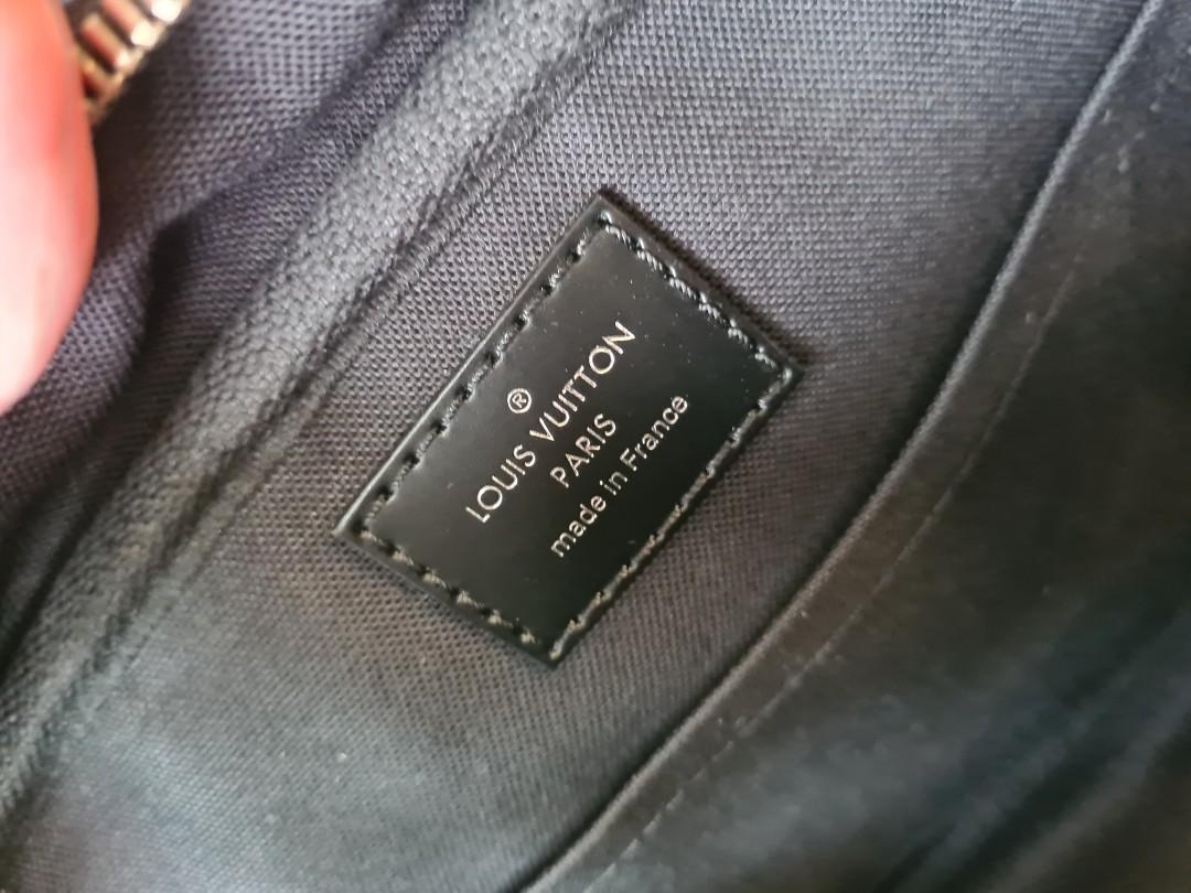 Louis Vuitton Damier Graphite Ambler Waist Bag Bumbag Excellent T1044