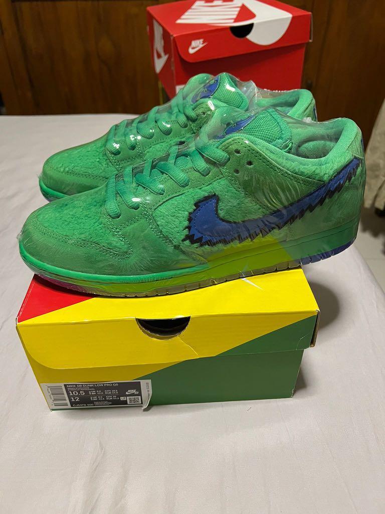 green fuzzy dunks