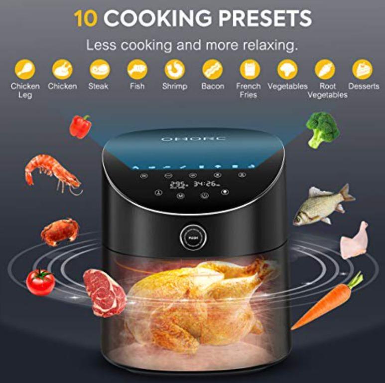 OMORC Air Fryer, 6 Quart, 1800W, TV & Home Appliances, Kitchen