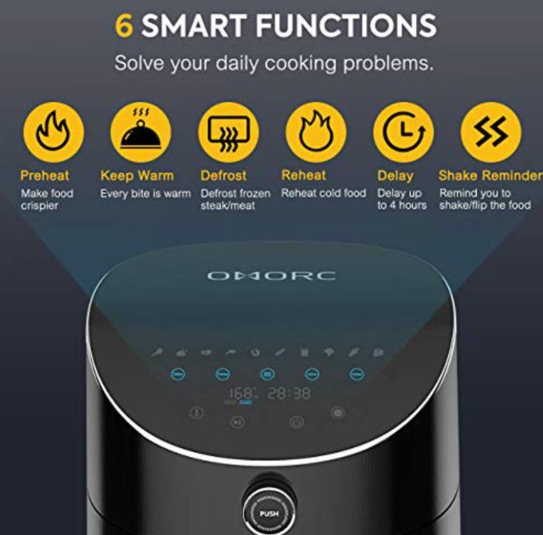 OMORC Air Fryer, 6 Quart, 1800W, TV & Home Appliances, Kitchen