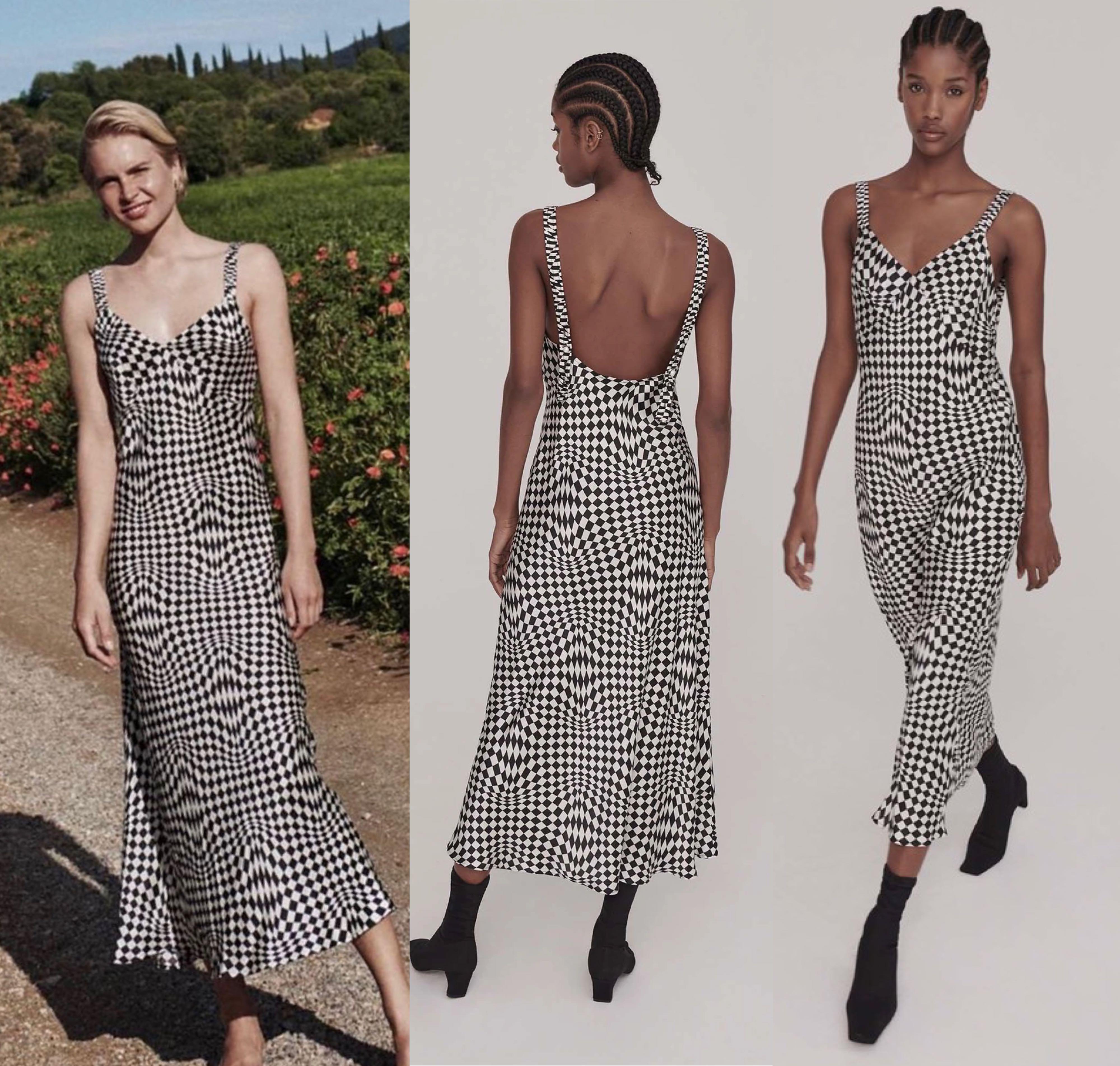 Silk Laundry deco slip ruched dress tessellate dress authentic black and white Women s Fashion Dresses Sets Dresses on Carousell