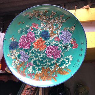 Piring antik pajangan piring cina motif bunga