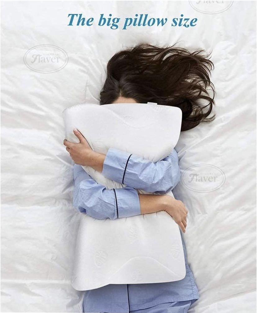 Popular Japan 6DCurve Tencel Cervical Pillow Contour Pillow for Neck and Shoulder Pain Coisum Orthopedic Memory Foam Pillow Ergonomic Bed Pillow for Side Sleepers Back Sleepers Neck Support Pillow Fur...