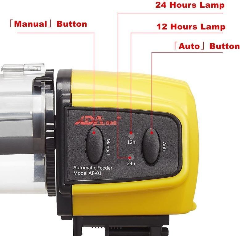 Portfolio ADA Automatic Fish Feeder Aquarium Tank Auto Fish Food Timer Capacity Adjustable YELLOW Pet Supplies Homes Other Pet Accessories on Carousell