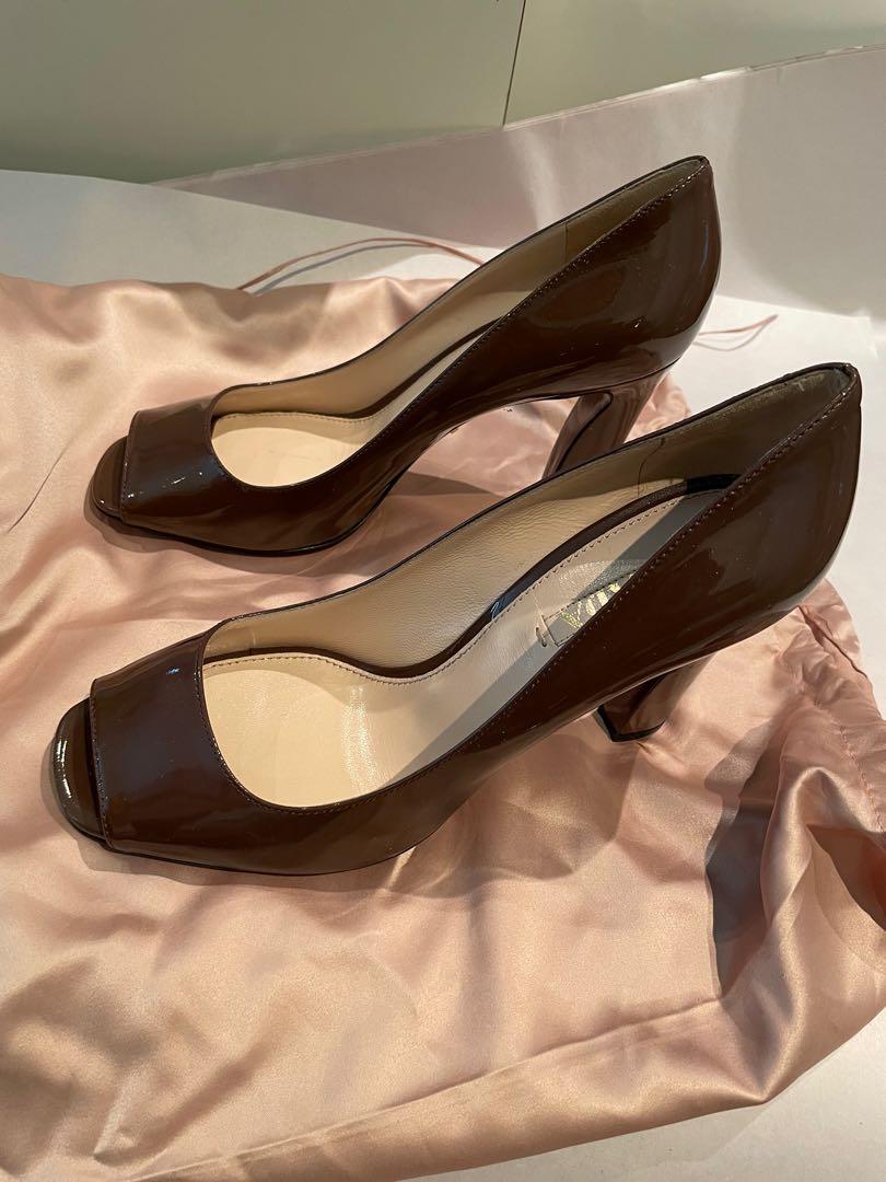 prada brown heels