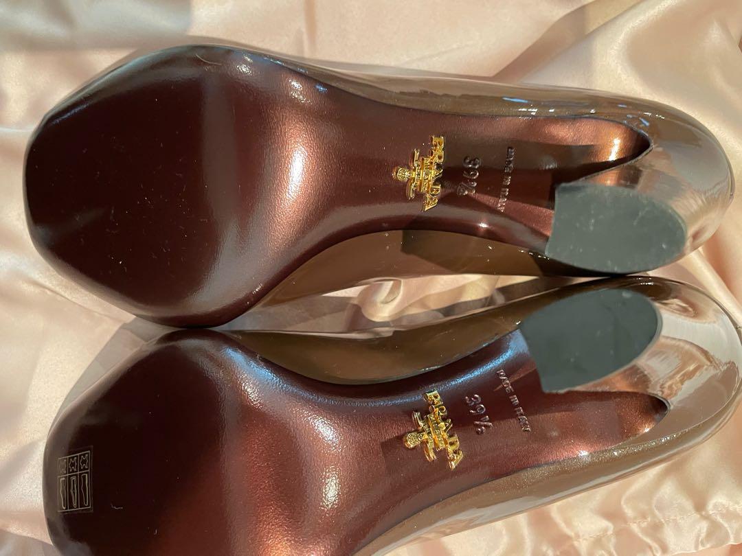 prada brown heels