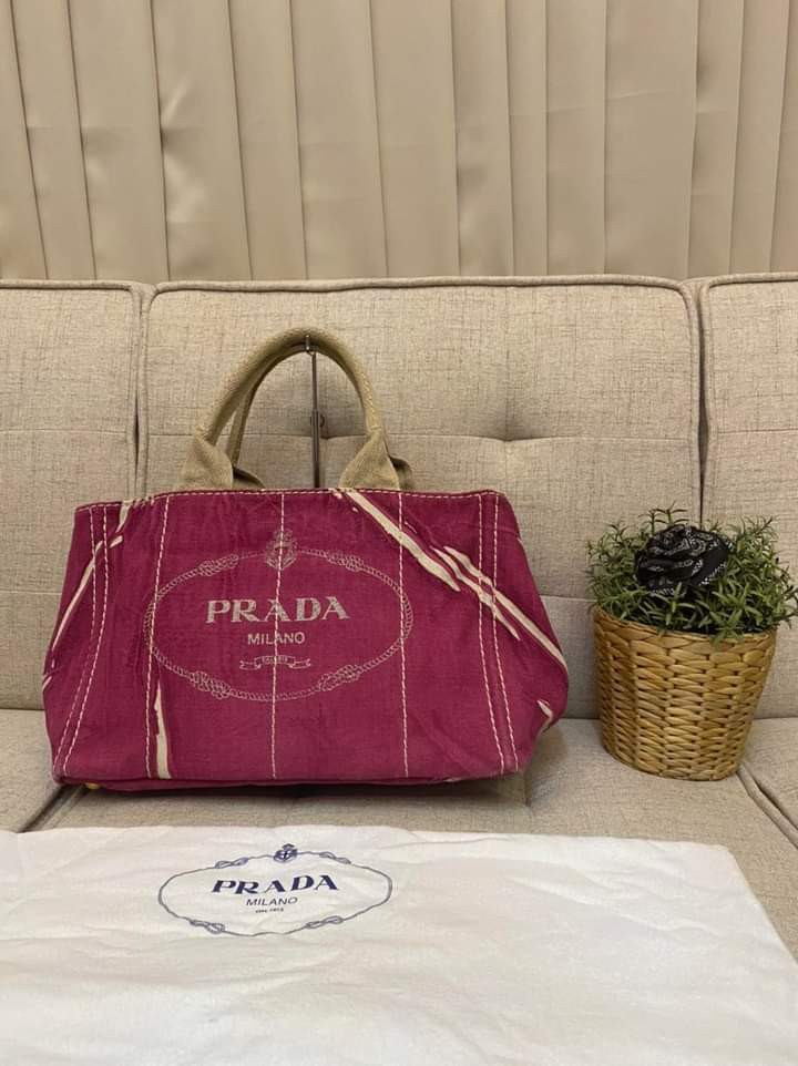 Prada Canapa Tote Denim Pink Limited 