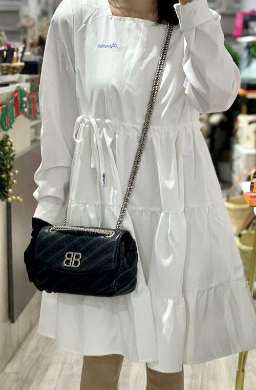 Pre-order Balenciaga Embossed BB Flap Chain Bag, Luxury, Bags