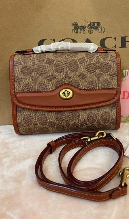 READY STOCK Coach Original 4204 Turn Lock C4204 Monogram Canvas Sling Bag Handbag