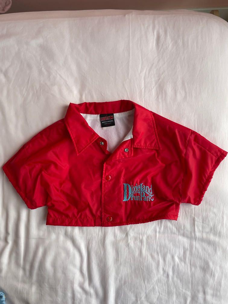 Red Crop windbreaker Top Women s Fashion Tops Other Tops on