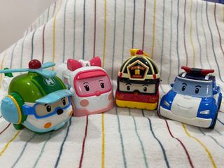 RoboCar Poli Die-cast Poli Roy Amber Helly Heli 2,8 Metal 4-Figures Set Academy