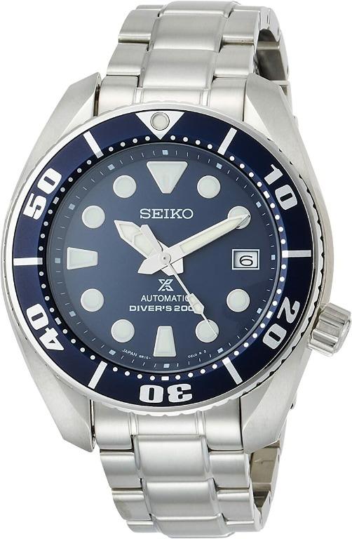 Seiko Prospex Blue Sumo Automatic Watch SBDC033 (Category: Luxury Watches) located in San Juan City. Submitted by wilderness.voice (Listing ID 1133179246, Image 2). Description: Stainless steel Case Blue Dial Luminescent hands and indexes Curve Hardlex Glass Unidirectional rotating bezel Screwed Case back 52.6mm × 45mm × 13.3mm size 183g 20 bar waterproof for diver's screwed crown ~50 Hour Power Reserve Stainless steel folding clasp with push but