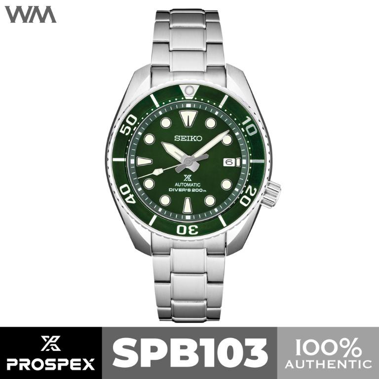 Seiko Prospex Green Sumo Automatic Watch SPB103, Luxury, Watches on  Carousell