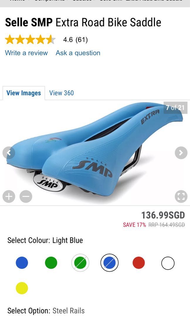 blue bike saddle