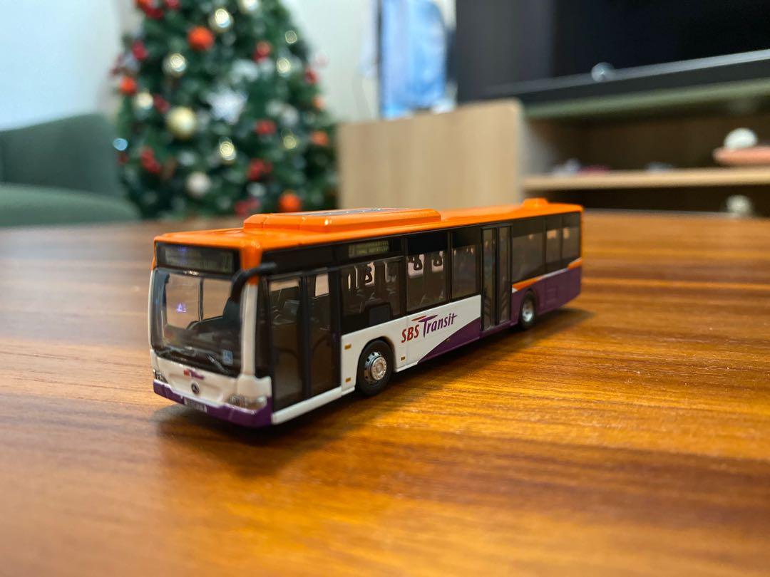 SG SBS SMRT Bus Series Red White Purple with Decals Pasted Service No. 27 Mercedes Benz Citaro