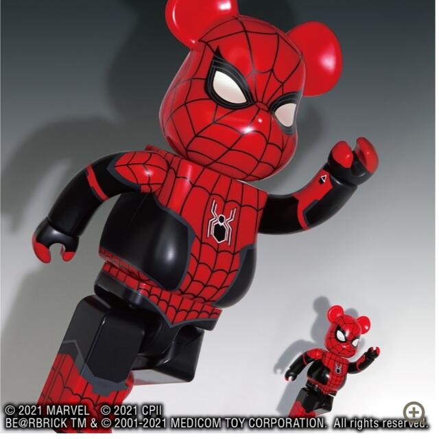 Instock] Bearbrick Spiderman Spider Man Upgraded Suit 400% + 100 