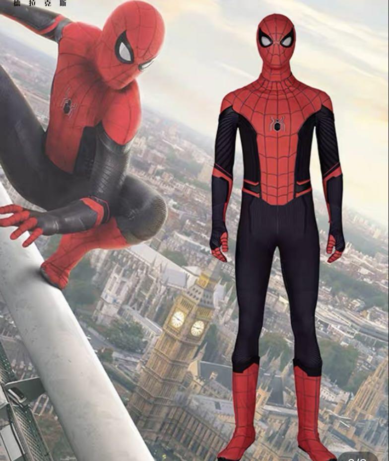 Spider-Man Far From Home costume hyper realistic with upgraded fabric,  leather straps and shoes, Men's Fashion, Tops \u0026 Sets, Sets \u0026 Coordinates on  Carousell