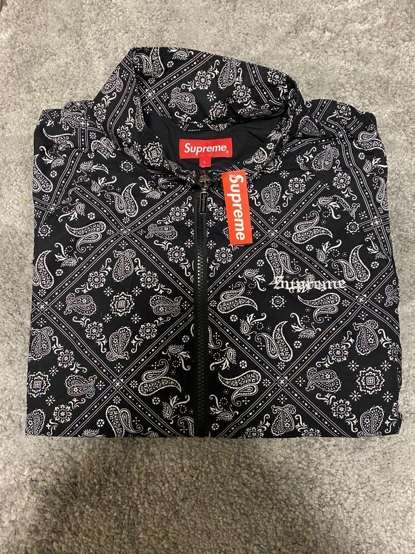 Supreme Bandana Track Jacket Box Logo, 名牌, 服裝- Carousell